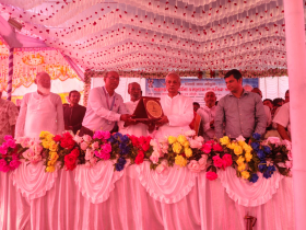 মাগুরায় সংস্কৃতি বিষয়ক মন্ত্রী নিতাই রায় চৌধুরীকে সংবর্ধনা