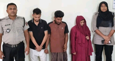 স্বেচ্ছাসেবক দলেরনেতার বাসায় মাদকের আসর, পুলিশ ও নারীসহ আটক ৪