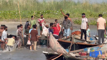 এমপির নেতৃত্বে পদ্মায় ইলিশ রক্ষার অভিযানে জেলেদের হামলা, আটক ৪৫