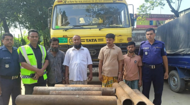 ত্রিশালে নির্মাণসামগ্রী ডাকাতি: ৮জন গ্রেপ্তার,ট্রাক ও পাইপ উদ্ধার
