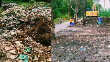 রাসিক প্রশাসকের নির্দেশনায় রাবি ক্যাম্পাস থেকে বর্জ্য অপসারণ